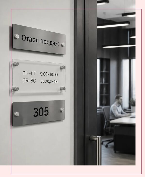 Офисные таблички на дверь в Нижнеудинске по цене от 4984 р. | Аванза-Нжк